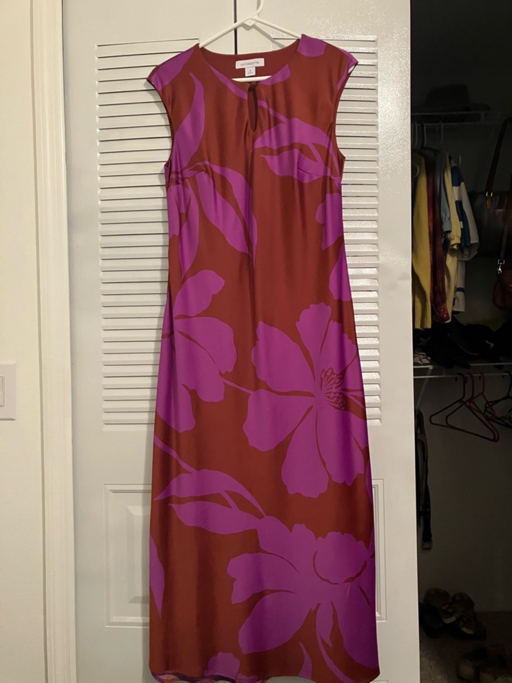 Liz Claiborne Sleeveless Maxi Dress in Purple and Rust